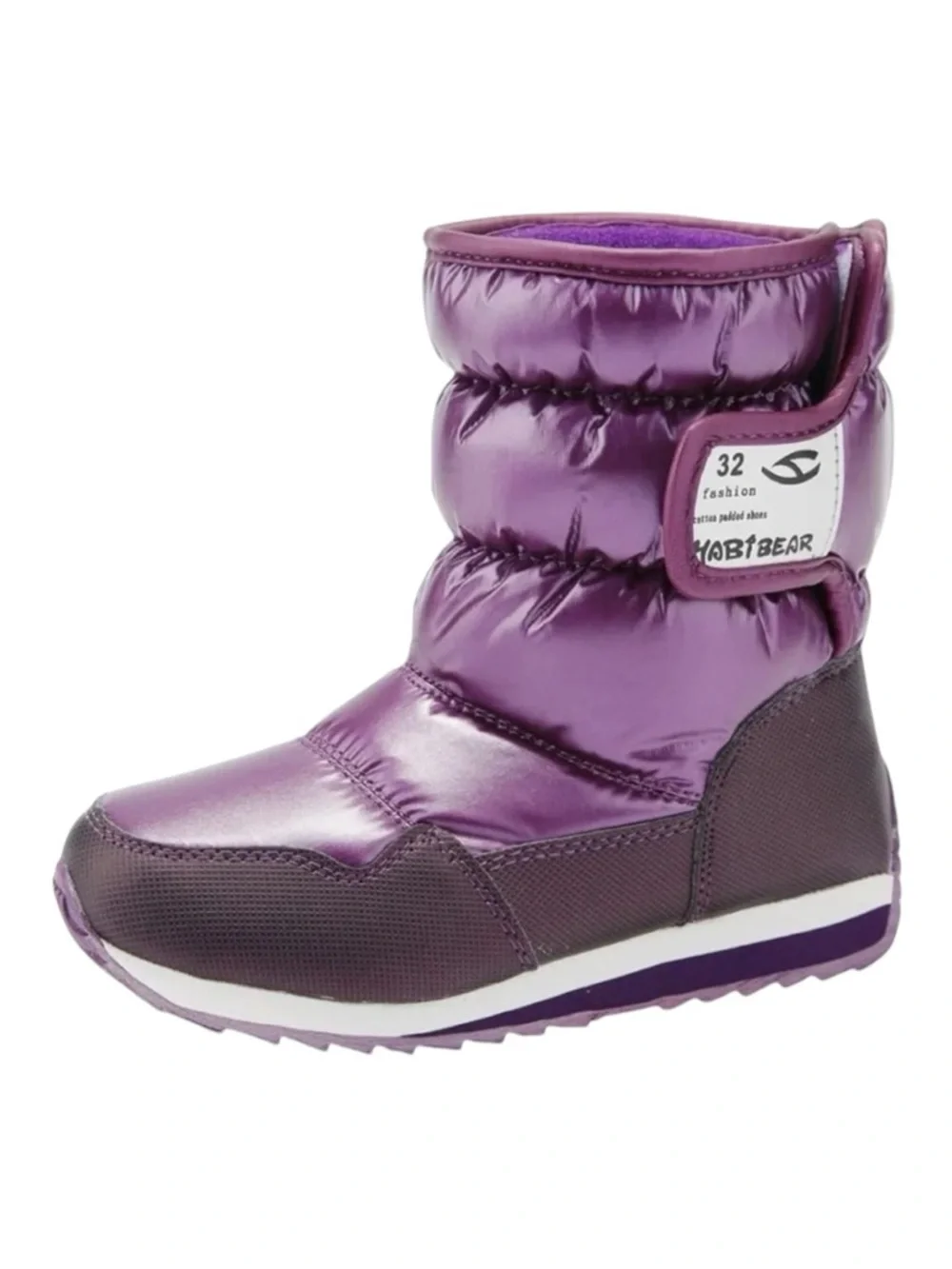 HabiBear Purple Winter Snow Boots Faux Fur Lined Size 7 Outdoor Waterproof